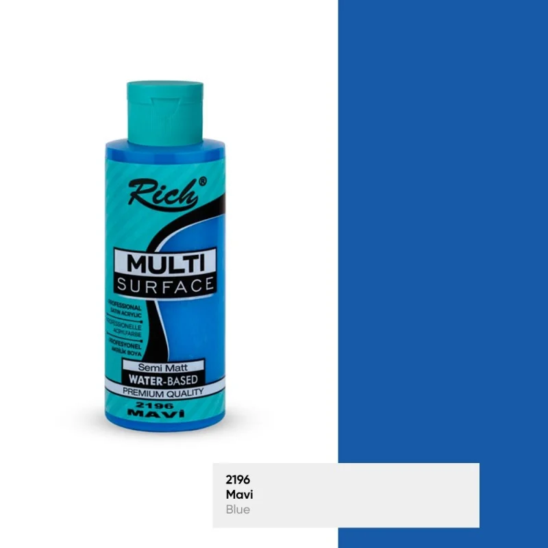 rich-multi-surface-2196-mavi-akrilik-boya-120cc رنگ مولتی سورفیس ریچ کد 2196 - Image 1