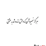 حروف کالیگرافی (هرگز نمیرد آن که ...) کد08 نقشینو